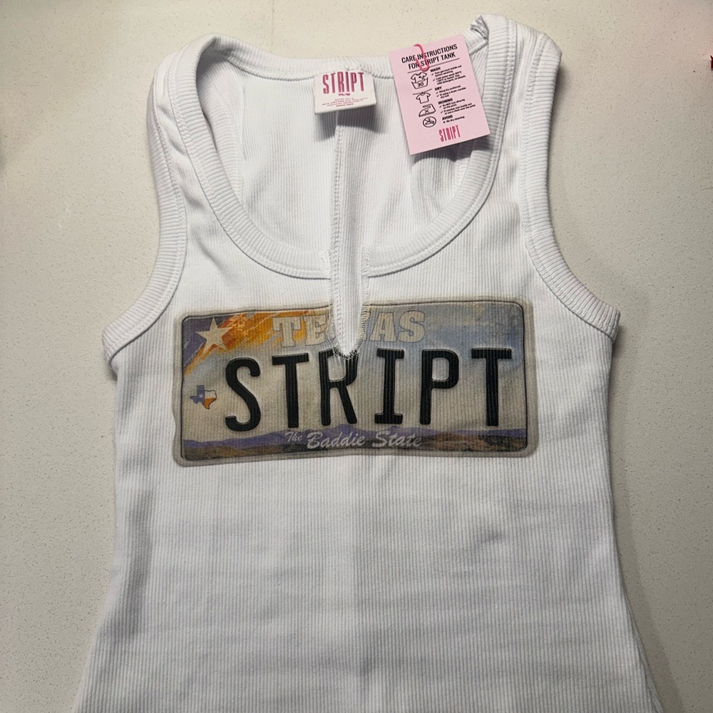 Stript Texas LICENSE TANK Size Medium